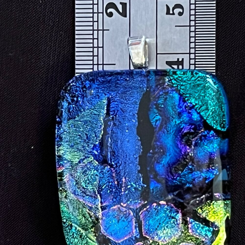 Blue & Green Dichroic Glass Pendant - Picture 5 of 6